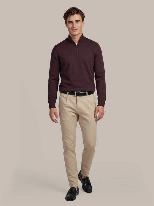 Chino Pico pleat flanel sand