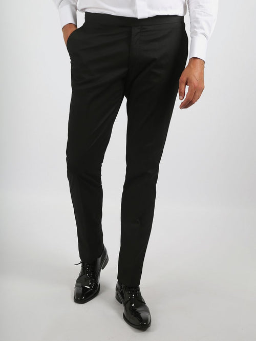 Rokkostuum broek wol blend zwart