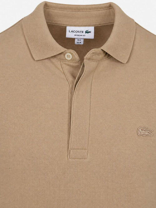 Longsleeve poloshirt piqué beige