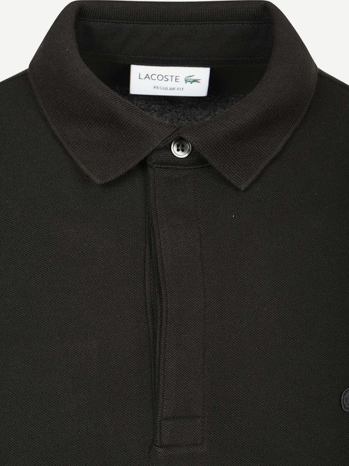 Longsleeve poloshirt piqué zwart