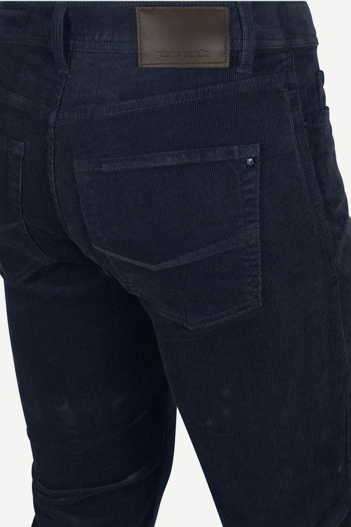 Broek Lyon future flex corduroy donkerblauw