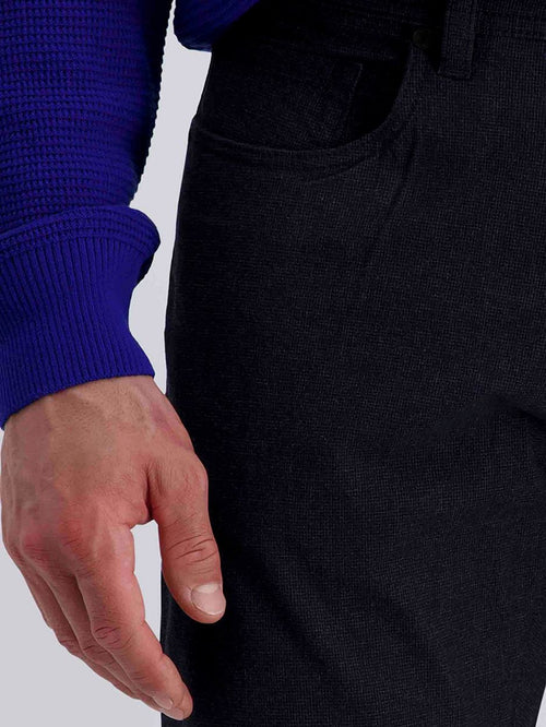 Broek Lyon tapered print donkerblauw
