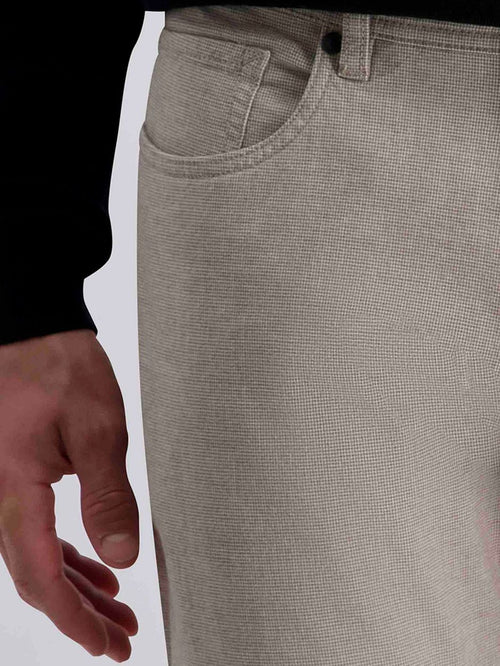 Broek Lyon tapered print greige