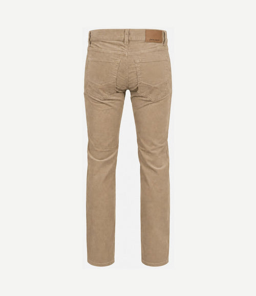 Broek Lyon tapered corduroy beige