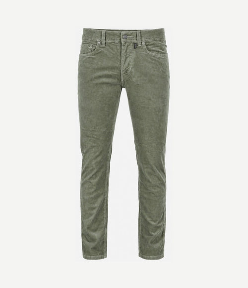 Broek Lyon tapered corduroy groen