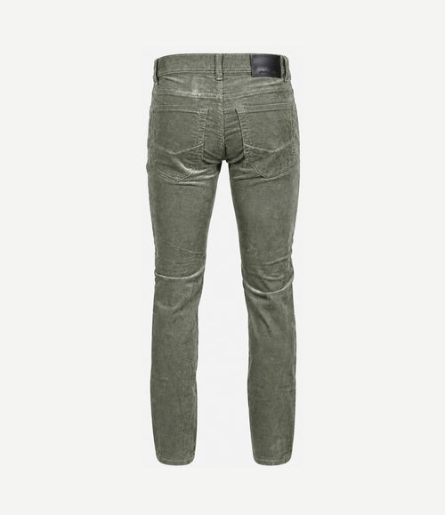 Broek Lyon tapered corduroy groen