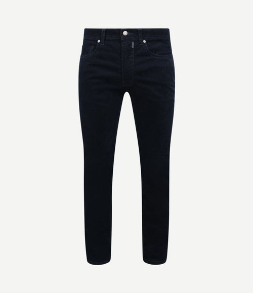 Broek Lyon tapered corduroy donkerblauw
