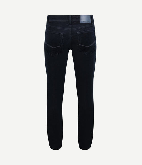 Broek Lyon tapered corduroy donkerblauw