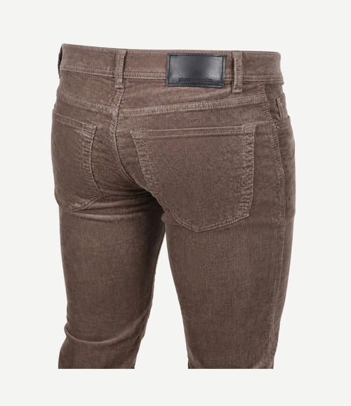Broek Lyon tapered corduroy taupe