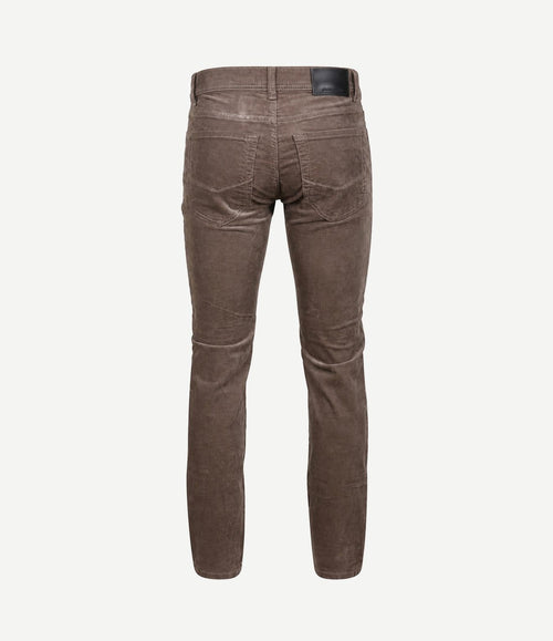 Broek Lyon tapered corduroy taupe