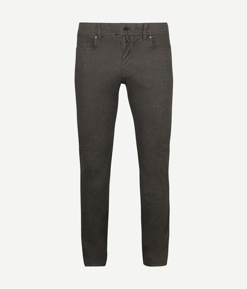 Pierre Cardin broek Lyon tapered print bruin