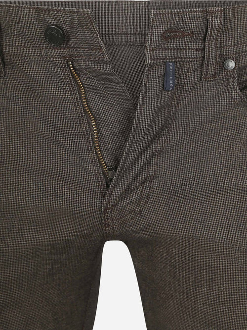 Pierre Cardin broek Lyon tapered print bruin