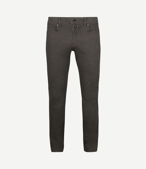 Broek Lyon tapered print bruin
