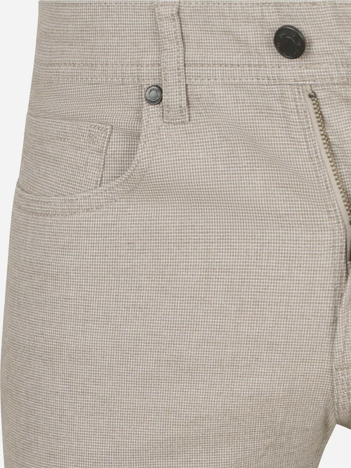 Broek Lyon tapered print greige