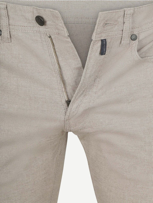 Broek Lyon tapered print greige