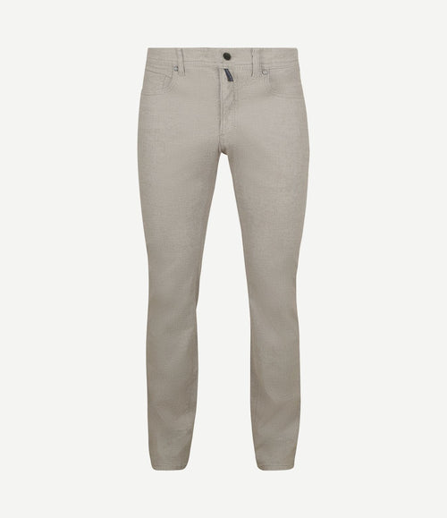Broek Lyon tapered print greige