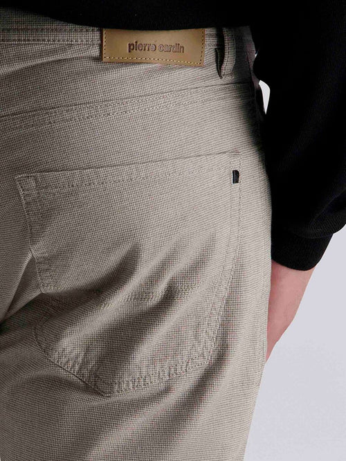 Broek Lyon tapered print greige