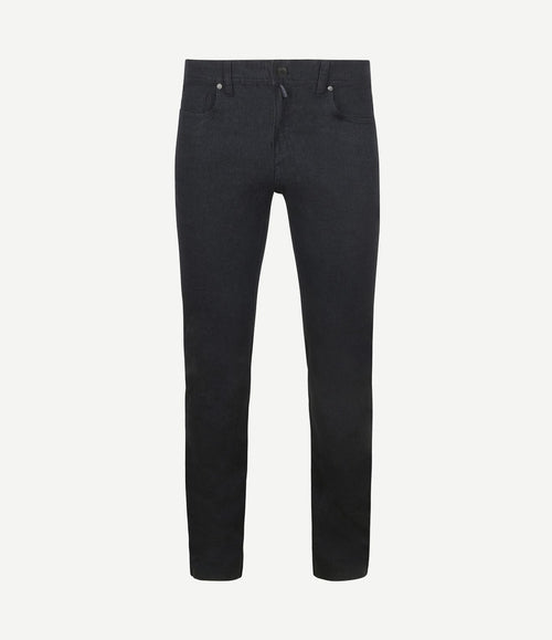 Broek Lyon tapered print donkerblauw