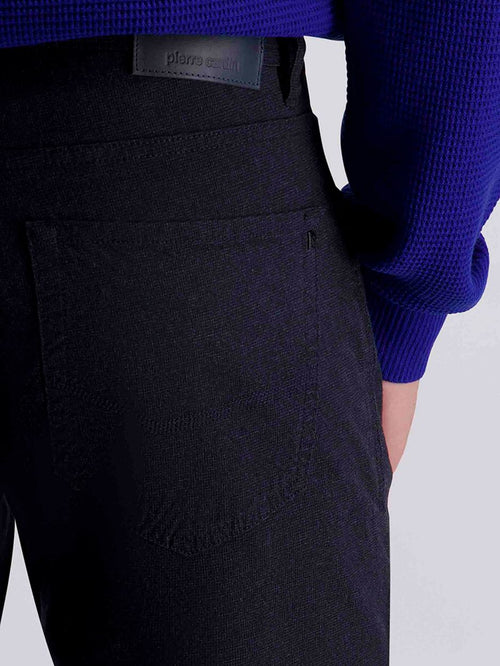 Broek Lyon tapered print donkerblauw