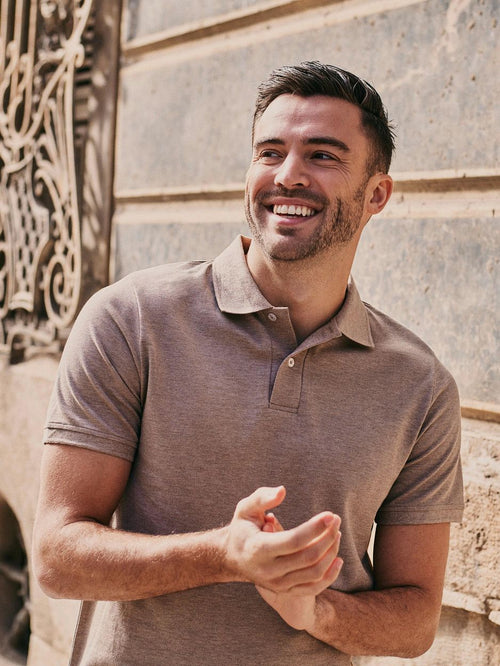 Poloshirt mel pique camel