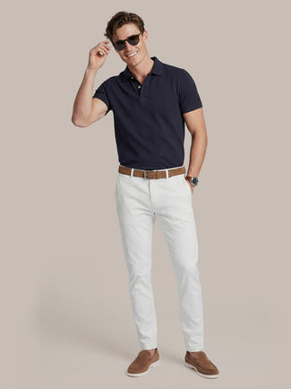 Polo piqué donkerblauw