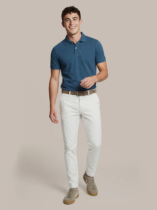 Polo piqué royal blauw