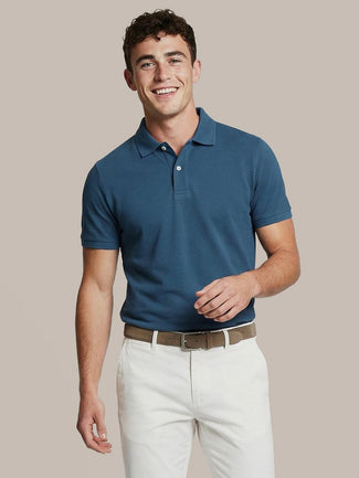 Polo piqué royal blauw