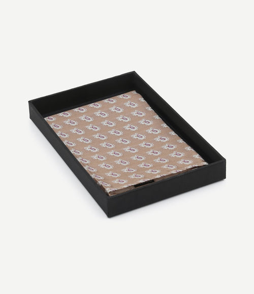 Zijde pochet beige print