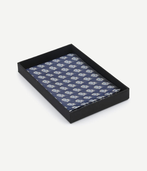 Zijde pochet blauw print