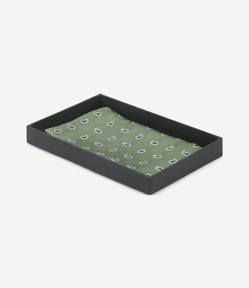 Zijde pochet paisley groen