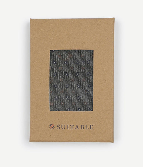 Suitable zijde pochet small paisley olive