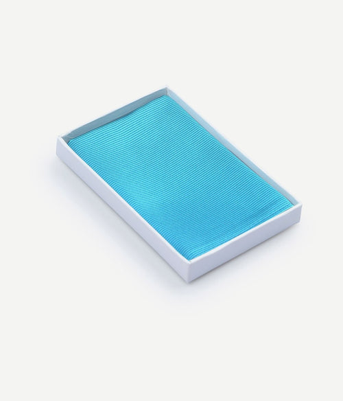 Pochet zijde turquoise f24