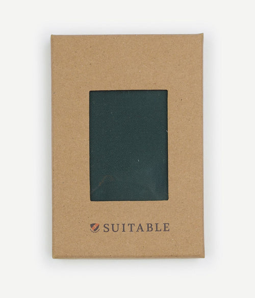 Suitable zijde pochet donkergroen