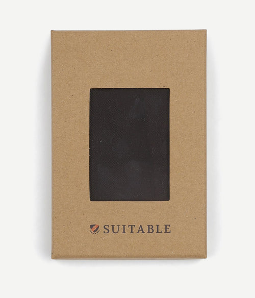 Suitable zijde pochet donkerbruin