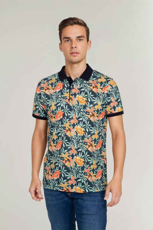 Polo bloemen groen