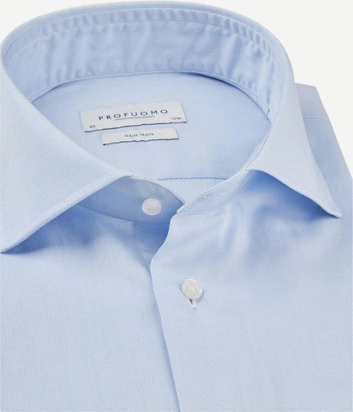 Shirt extra lange mouwen cutaway lichtblauw