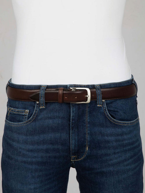 Leren riem polish bruin