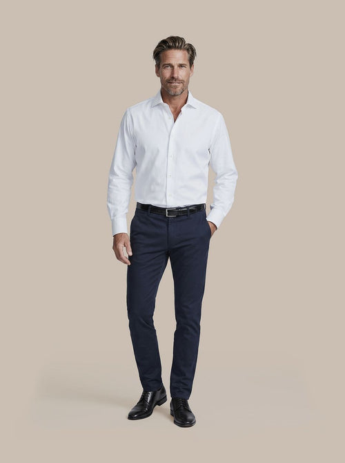 Shirt cutaway dubbel manchet wit
