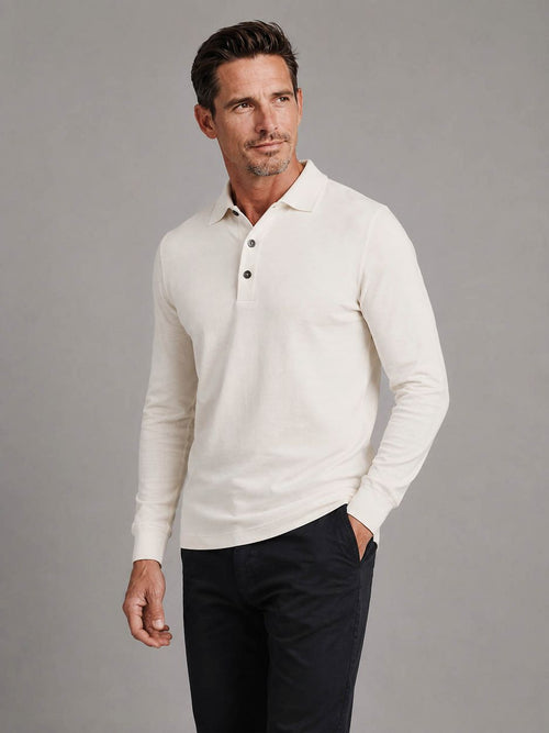 Longsleeve polo off white