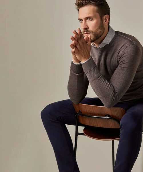Profuomo pullover merino taupe