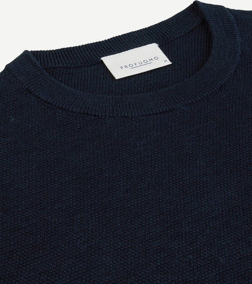 O-hals trui donkerblauw