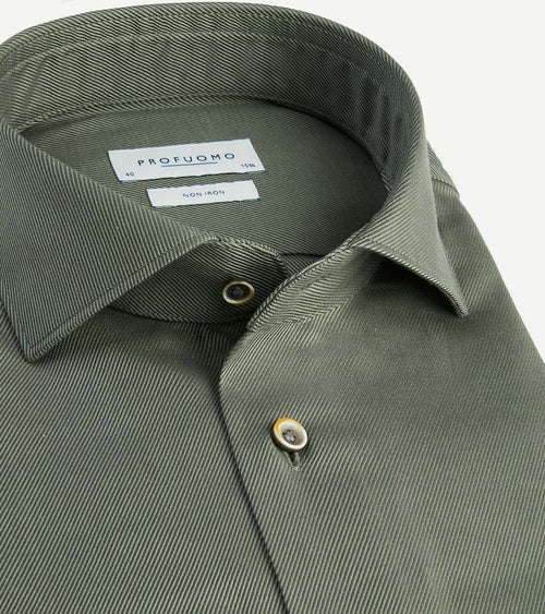Twill overhemd army groen