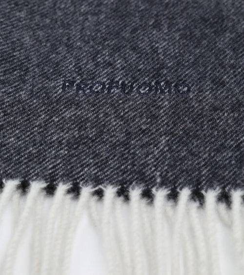 Sjaal lamswol donkerblauw blauw