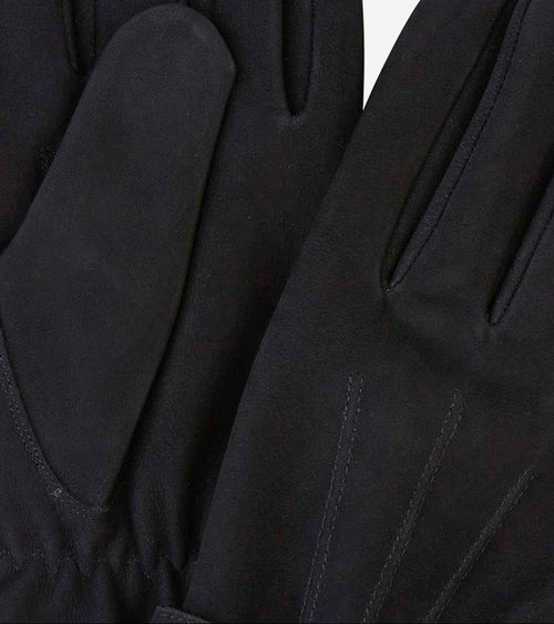 Handschoenen wol zwart leer