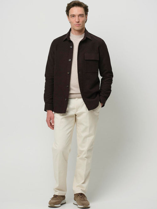 Overshirt moleskin donkerbruin
