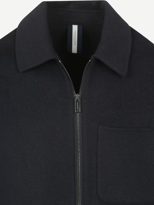 Profuomo overshirt woolblend donkerblauw