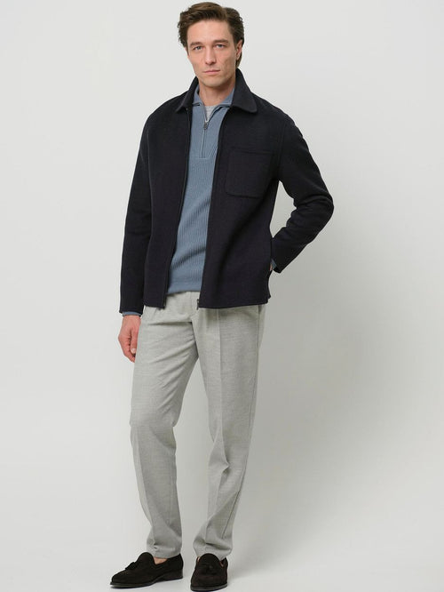 Overshirt woolblend donkerblauw