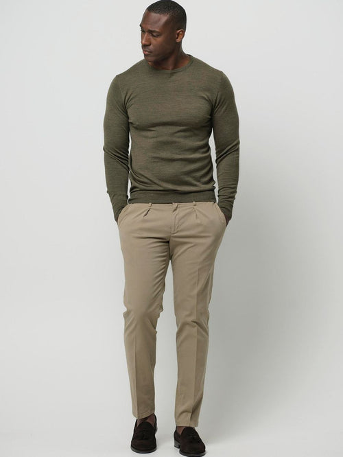 Pullover merinowol olive