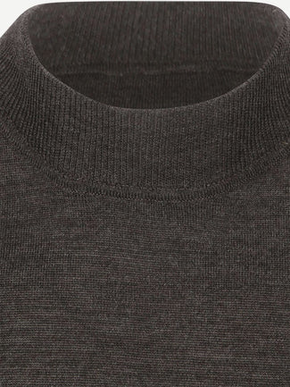Profuomo turtleneck trui merino donkerbruin