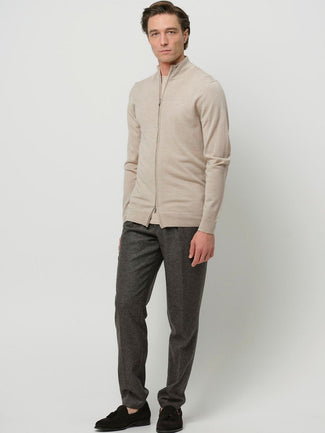 Vest merinowol beige